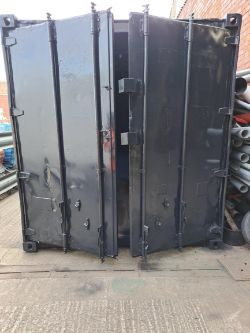 PORTA CABIN WITH TWO SIDES - ONE FOR STORAGE, ONE FOR OFFICE SPACE. MEASURES 20 FOOT.