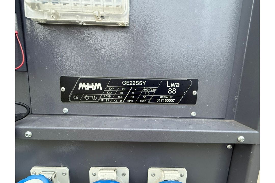 MHM GE-22-SSY 20KVA DIESEL GENERATOR WITH KNOTTS SINGLE AXLE TRAILER - Image 12 of 17