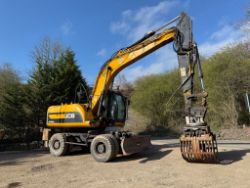 2009 JCB JS160W WHEELED EXCAVATOR WITH 2016 DAEMO DMR800 ROTATING SELECTOR GRAB