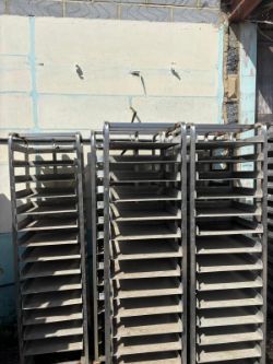 11 ALUMINIUM COOLING RACKS - ALL ON WHEELS