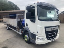 2018 DAF LF 45.180 12 TON ALLOY DROP SIDE WITH HIAB 066 CRANE *152K MILES*