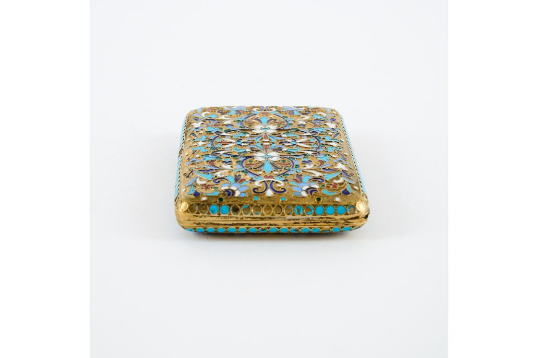 Zigarettenetui mit floralem Cloisonnédekor - Bild 4 aus 8