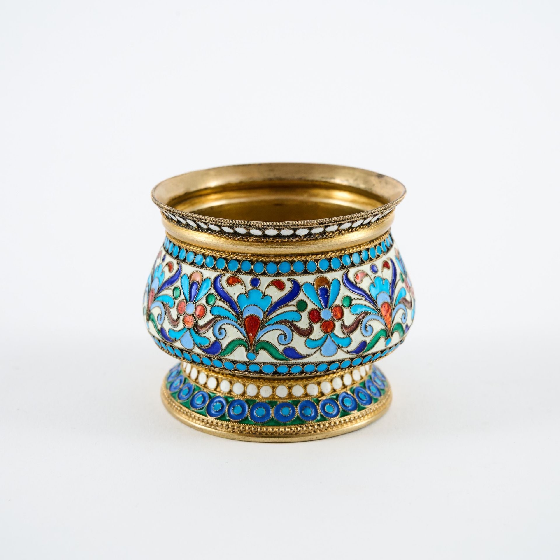 Gebauchtes Salzgefäß mit Cloisonnédekor - Bild 4 aus 7