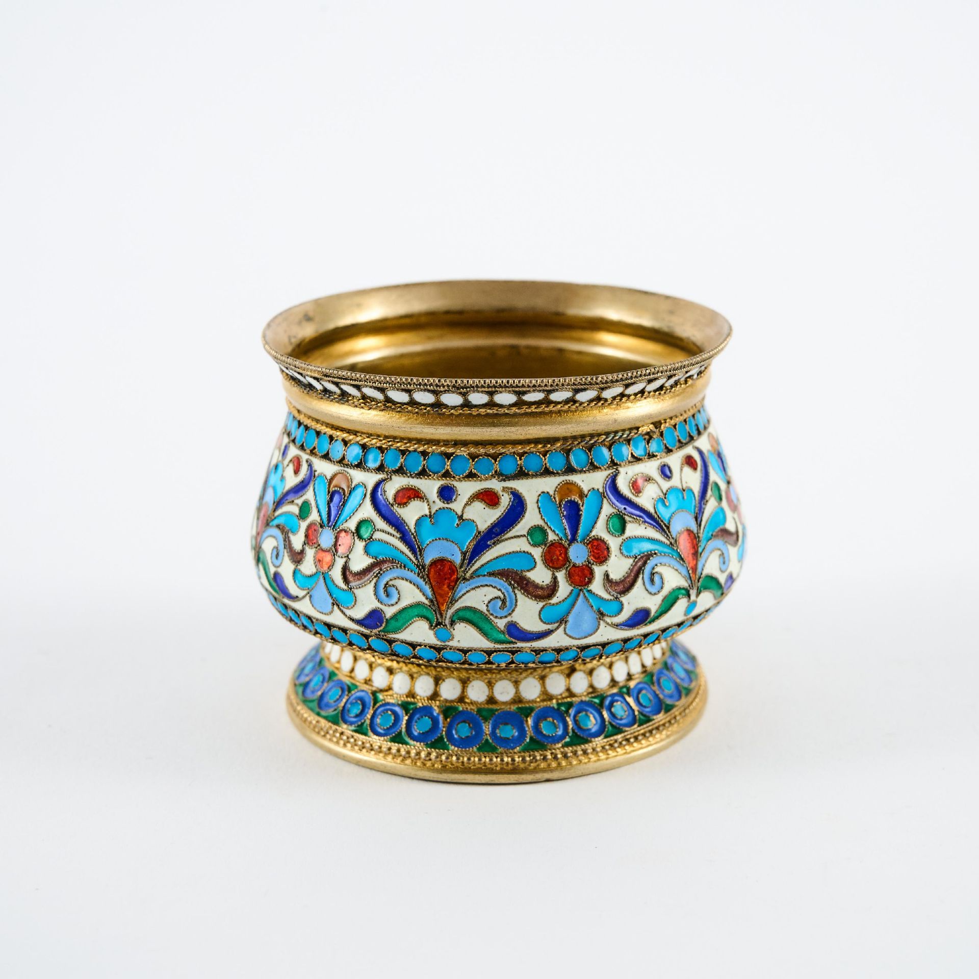 Gebauchtes Salzgefäß mit Cloisonnédekor - Bild 5 aus 7