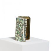Kleine rechteckige Dose mit Cloisonnédekor