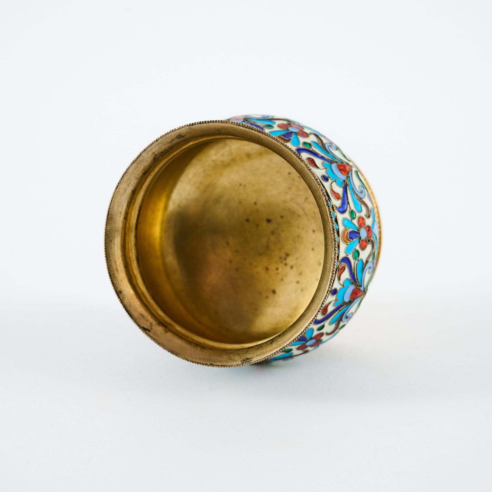 Gebauchtes Salzgefäß mit Cloisonnédekor - Bild 6 aus 7