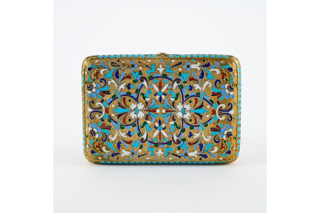 Zigarettenetui mit floralem Cloisonnédekor - Bild 8 aus 8
