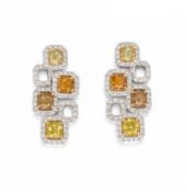 Moderner Fancy Colour Diamant-Ohrschmuck