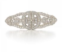 Diamant-Doppelclip-Brosche