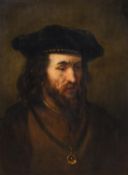 Rembrandt van Rijn: Bildnis eines bärtigen Mannes mit Barett und Goldkette