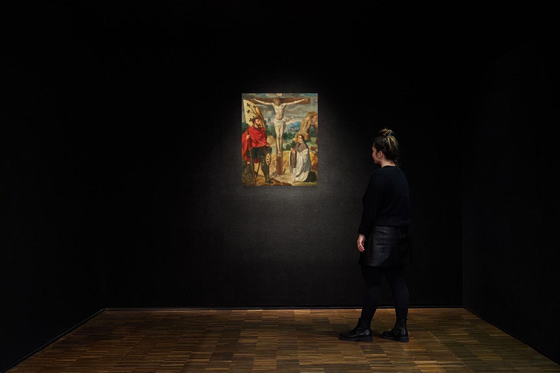 Bartholomaeus Bruyn d.Ä.: Christus am Kreuz mit dem heiligen Gregorius Maurus und einem geistlichen  - Bild 4 aus 4