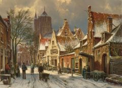 Willem Koekkoek: Wintertag in einer holländischen Stadt
