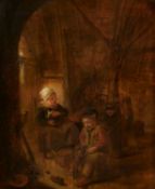 Harmen Fransz. Hals: Bauernfamilie mit den Haustieren in der Scheune