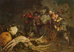 Adriaen van Utrecht: Stillleben mit verschiedenen Früchten, Kürbis und Artischocken