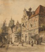 Adrianus Eversen: Holländische Straßenszene