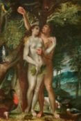 Prager Schule: Adam und Eva im Paradiesgarten am Baum der Erkenntnis