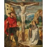 Bartholomaeus Bruyn d.Ä.: Christus am Kreuz mit dem heiligen Gregorius Maurus und einem geistlichen 