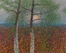 Wolfgang Mattheuer: "Abendsonne hinter zwei Birken"