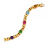 Markantes Farbstein-Panzerarmband