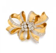 Retro Diamant-Doppelclip-Brosche