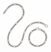 Modernes Perl-Gold-Set: Collier und Armband