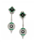Feiner Farbstein-Diamant-Ohrschmuck