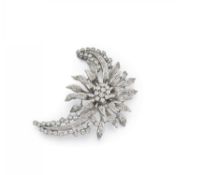 Florale Diamant-Brosche