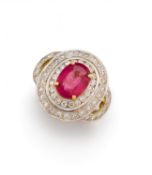 Turmalin-Diamant-Ring