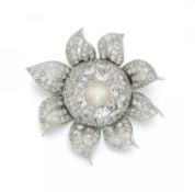 Diamant-Perl-Brosche