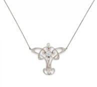 Jugendstil Diamant-Anhängerkette