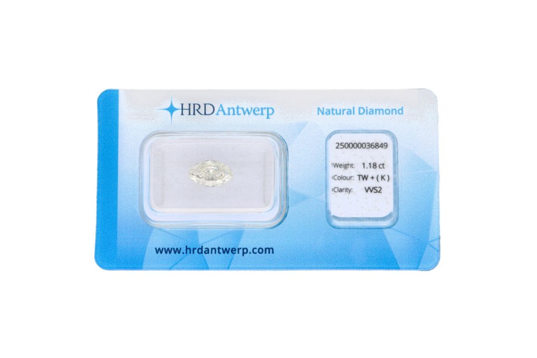 1.18 ct. Marquise HRD certified natural diamond - Bild 1 aus 4