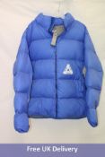 Palace Ripstop Puffer Jacket, Blue Berry/Grey, Size XL