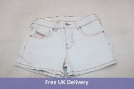 Diesel De Lyla Low Waist Denim Shorts, Washed White. Used