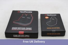 Two Northcore Universal Car Seat Covers to include 1x Front, Black, 1x Back Double, Black