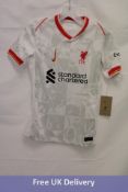 Liverpool F.C. Kid's 2024/25 Football Shirt, White, Size M (137cm-147cm)