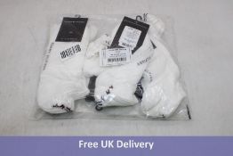 Six Tommy Hilfiger 3-Pack Ankle Socks, White, Size 6-8