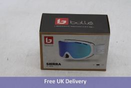 Bolle Sierra Ski Goggles, Frames Shiny White/Lenses Pink Tint/Blue Mirror
