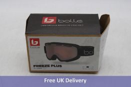 Three pairs Bolle Freeze Ski Goggles, Frames Matte Black/Lenses Pink Tint/Mirror Silver, Fit M