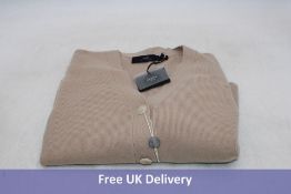 Arch4 Hyacinth Ribbed Cashmere Cardigan, Fawn Brown, Size S
