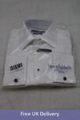 Hunt & Holditch Long Sleeve Tailored Fit Shirt, White, Size 18 Inch Collar