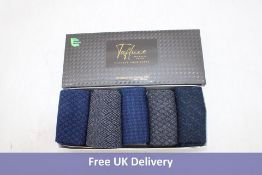 Ten Tafluxe Box Sets of 5 pairs Bamboo Socks for Men, Variety Navy/Grey