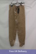 Joseph Tad-Crushed Matt Satin Slim-Leg Trousers, Light Saddle, Size 42.