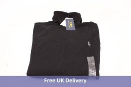 Polo Ralph Lauren Merino Wool Slim Fit Crew Neck Jumper, Black, Size M