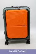 American Tourister Airconic Spinner 55/20 Suitcase, Forest Green/Orange. Box damaged