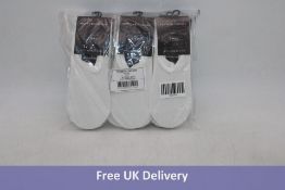 Six Tommy Hilfiger 3-Pack Footie Socks, White, Size 2.5-5