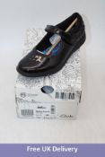 Two pairs Clarks Kids Relda Sea Shoes to include Black Patent, 1x UK 10, 1x UK 2.5