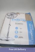 Senelux 16 Inch Metal Pedestal Floor Fan, Box Opened/Damaged, Not checked