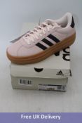 Adidas VL Court Bold Trainers, Light Pink/Black/Gum, UK 8. Box damaged