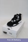 Nike Air Jordan 4 Retro Trainers, Black/White, UK 8