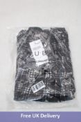 Cubic Experimental Fashion Floral Print A Line Skirt, Black, Size L